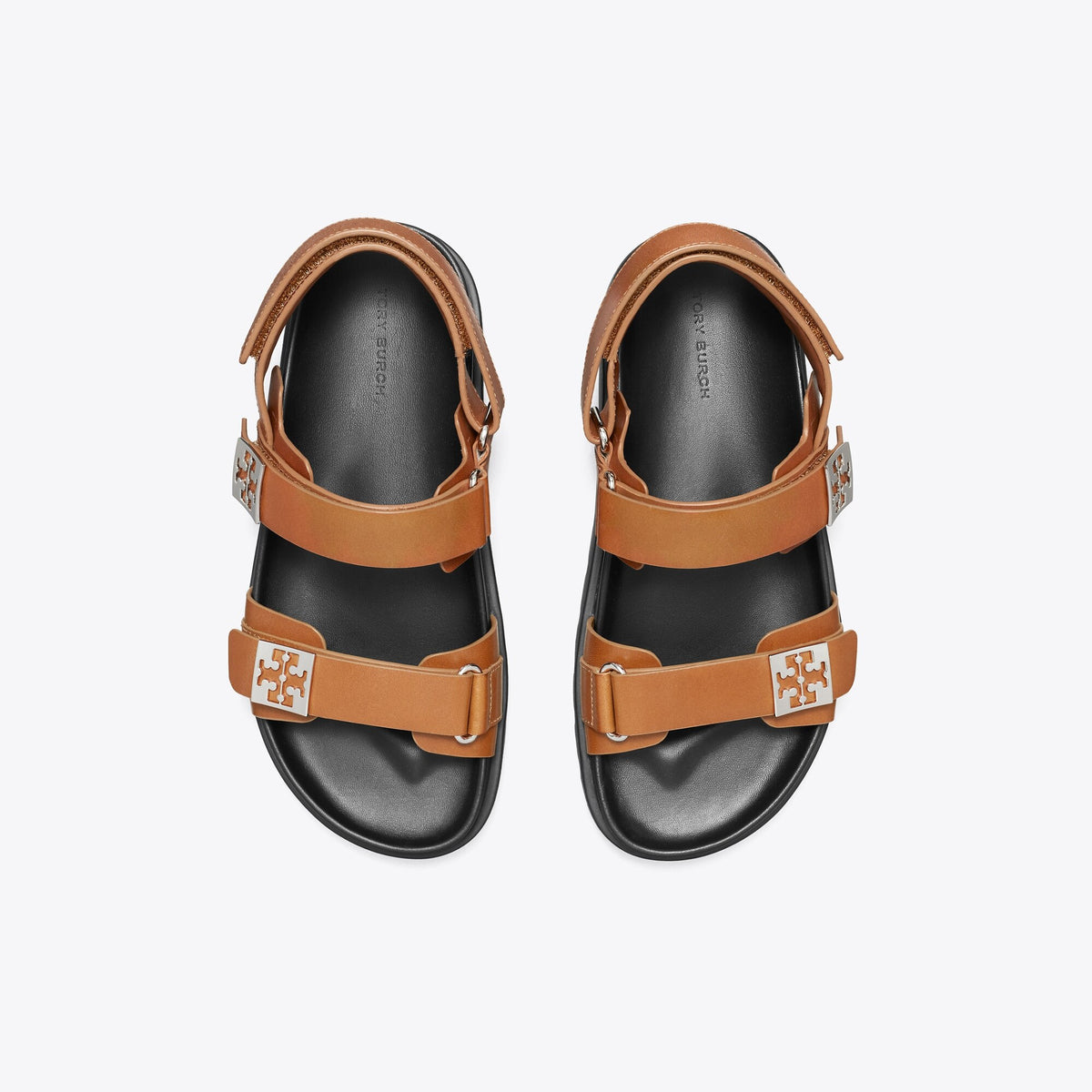 Tory Burch Mellow Sport Sandal - Cuoio / Perfect Black / Silver - 5