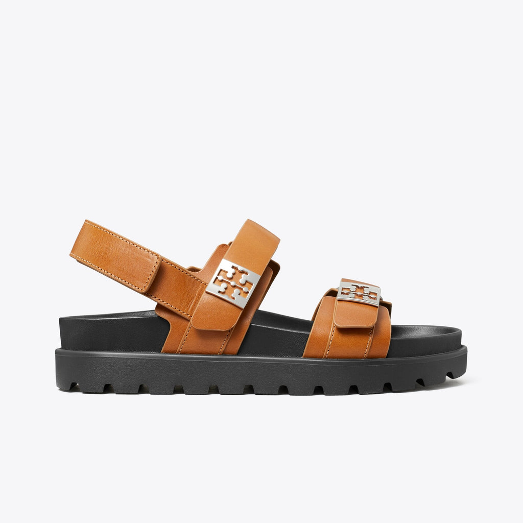 Tory Burch Mellow Sport Sandal - Cuoio / Perfect Black / Silver - 3