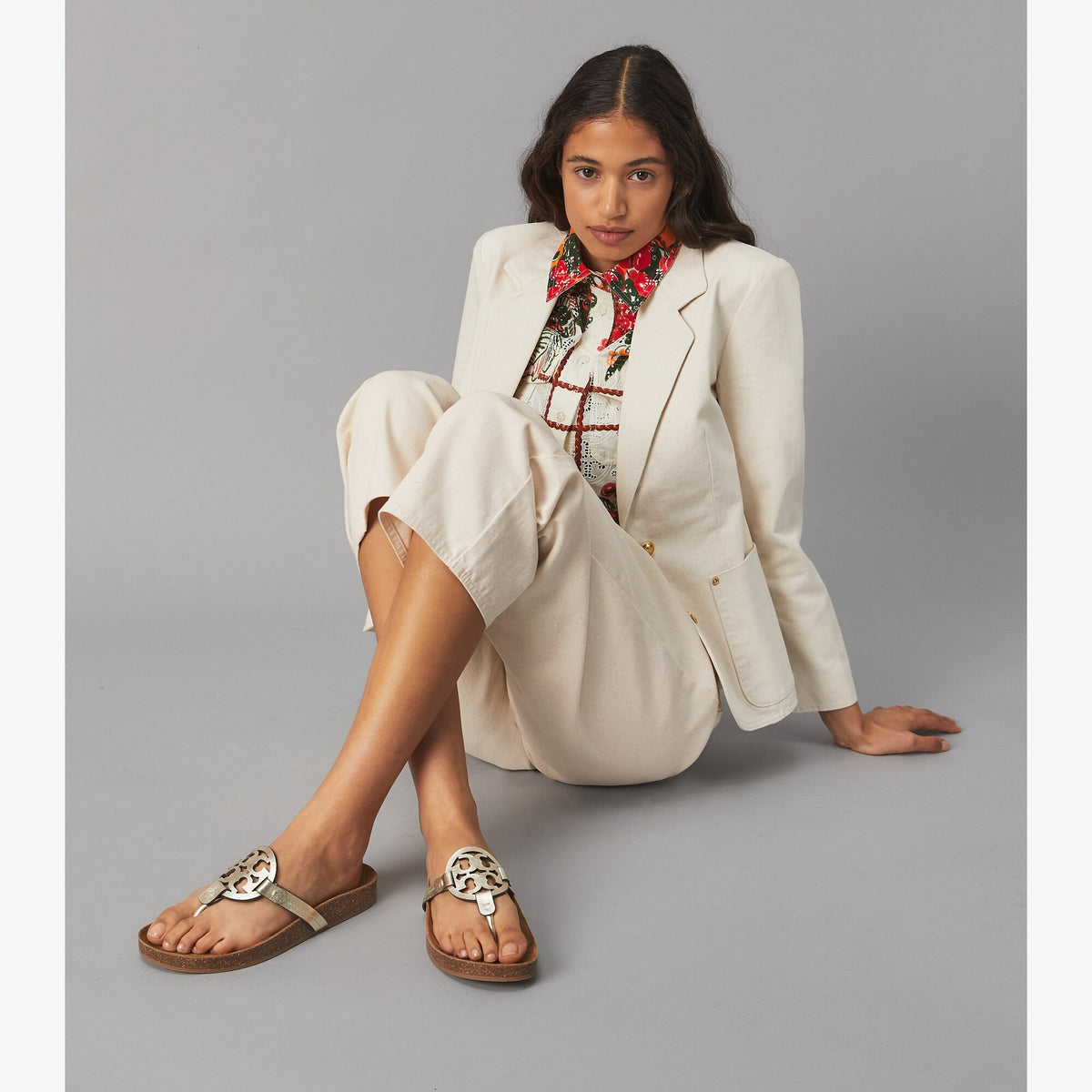 Tory Burch Miller Cloud Sandal - Spark Gold / Natural - 6