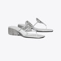 Tory Burch Miller Crystal Kitten Heel - Silver / Silver
