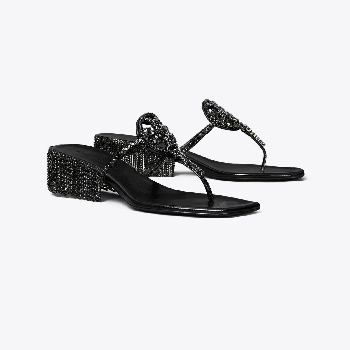 Tory Burch Miller Crystal Kitten Heel - Perfect Black / Jet