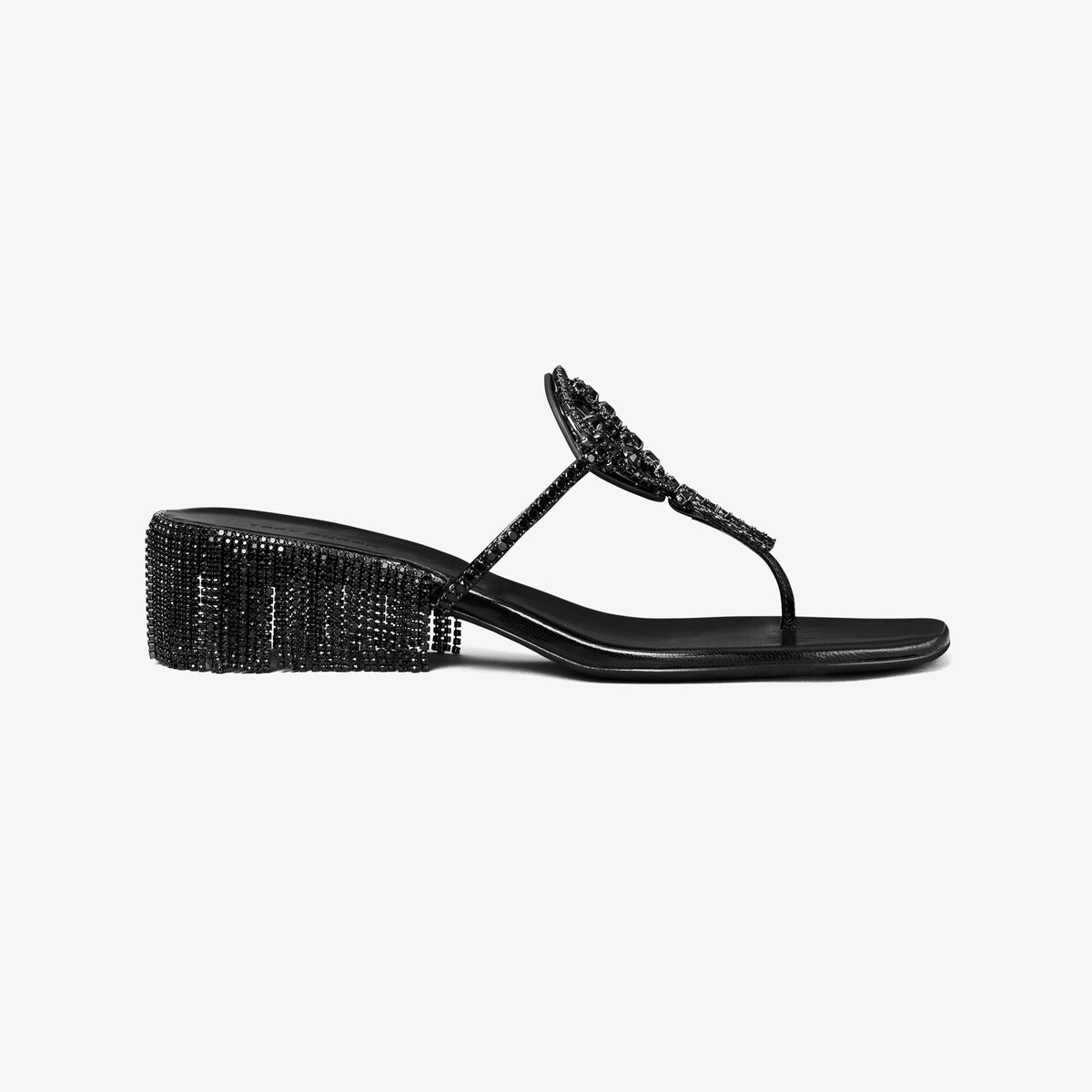 Tory Burch Miller Crystal Kitten Heel - Perfect Black / Jet - 3