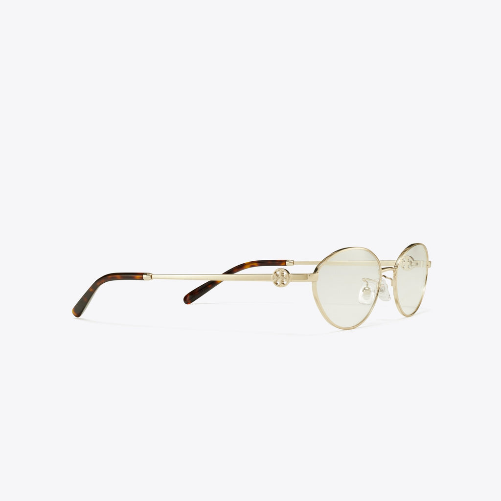 Tory Burch Miller Metal Oval Eyeglasses - Shiny Light Gold - 2