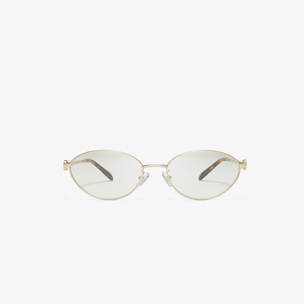 Tory Burch Miller Metal Oval Eyeglasses - Shiny Light Gold