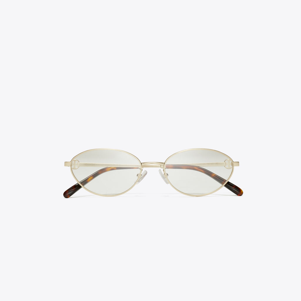 Tory Burch Miller Metal Oval Eyeglasses - Shiny Light Gold - 3