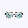 Tory Burch Miller Pilot Sunglasses - Tortoise/Petrol Green
