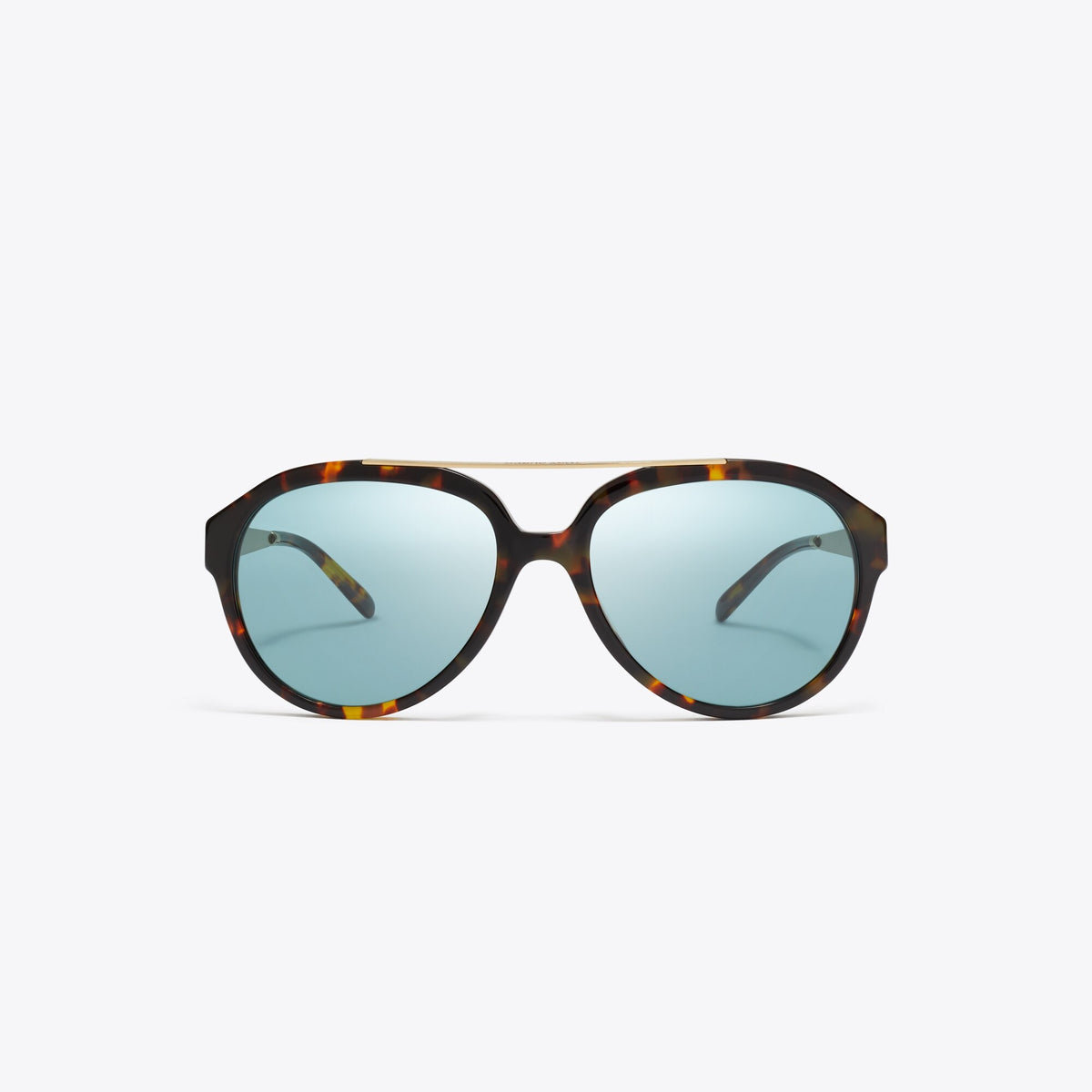Tory Burch Miller Pilot Sunglasses - Tortoise/Petrol Green