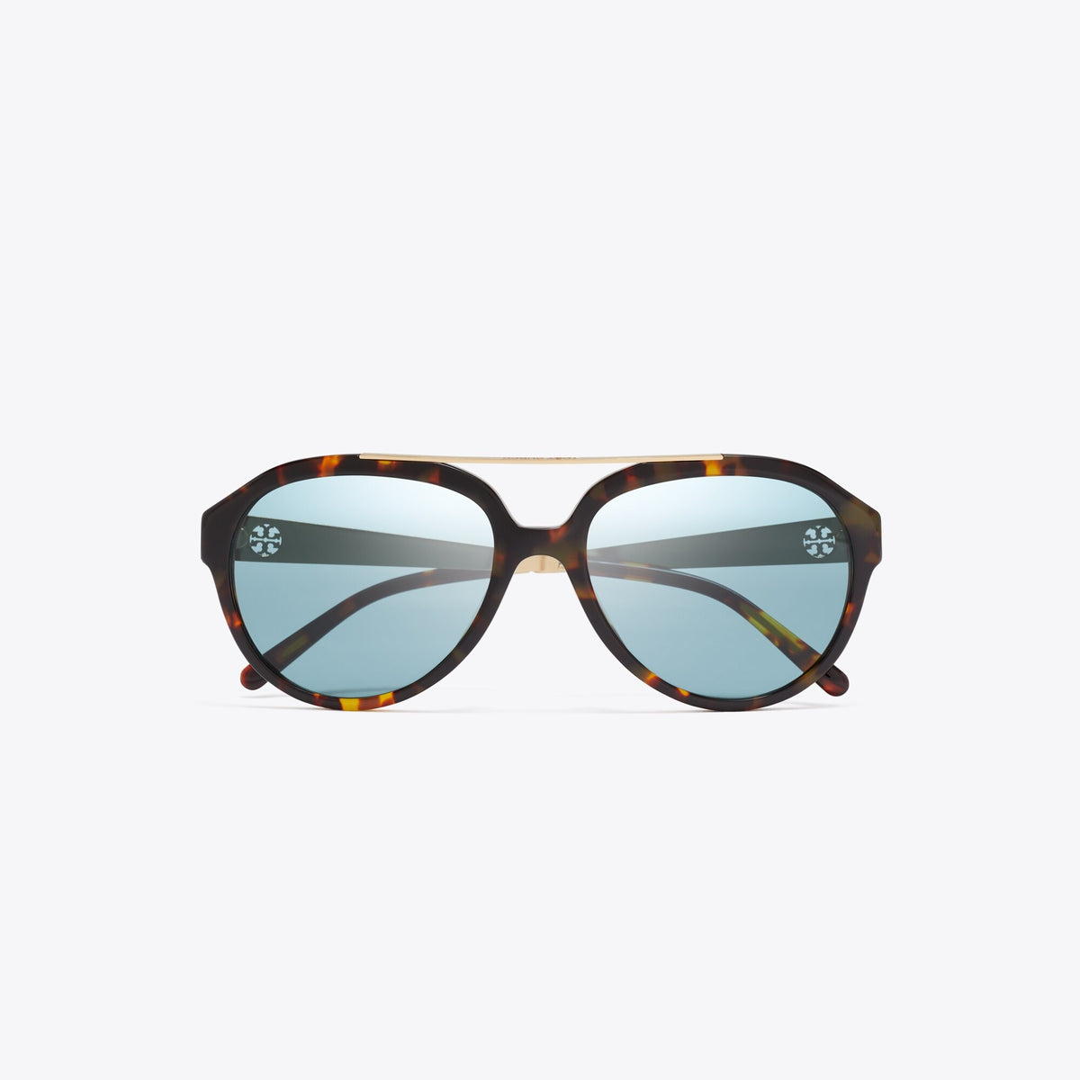 Tory Burch Miller Pilot Sunglasses - Tortoise/Petrol Green - 3