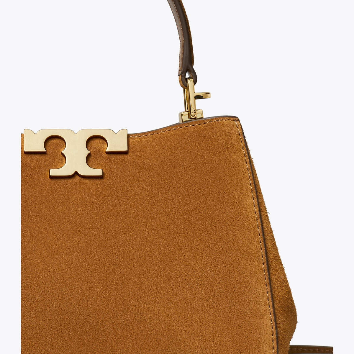 Tory Burch Mini Eleanor Suede Satchel - Caramel - 5