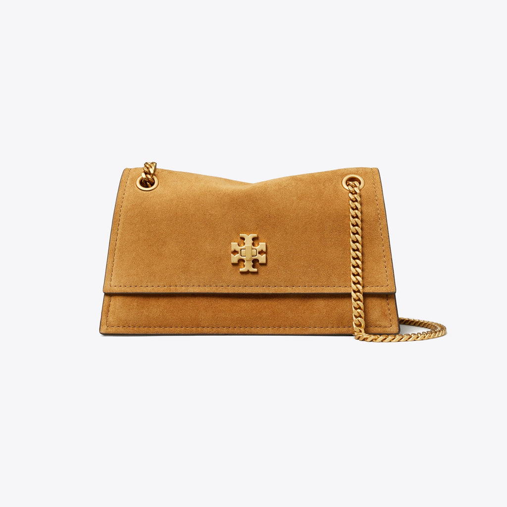 Tory Burch Mini Kira Turnlock Suede Shoulder Bag - Toffee - 4