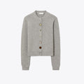 Tory Burch Mixed Button Cashmere Cardigan - Smoky Gray Melange