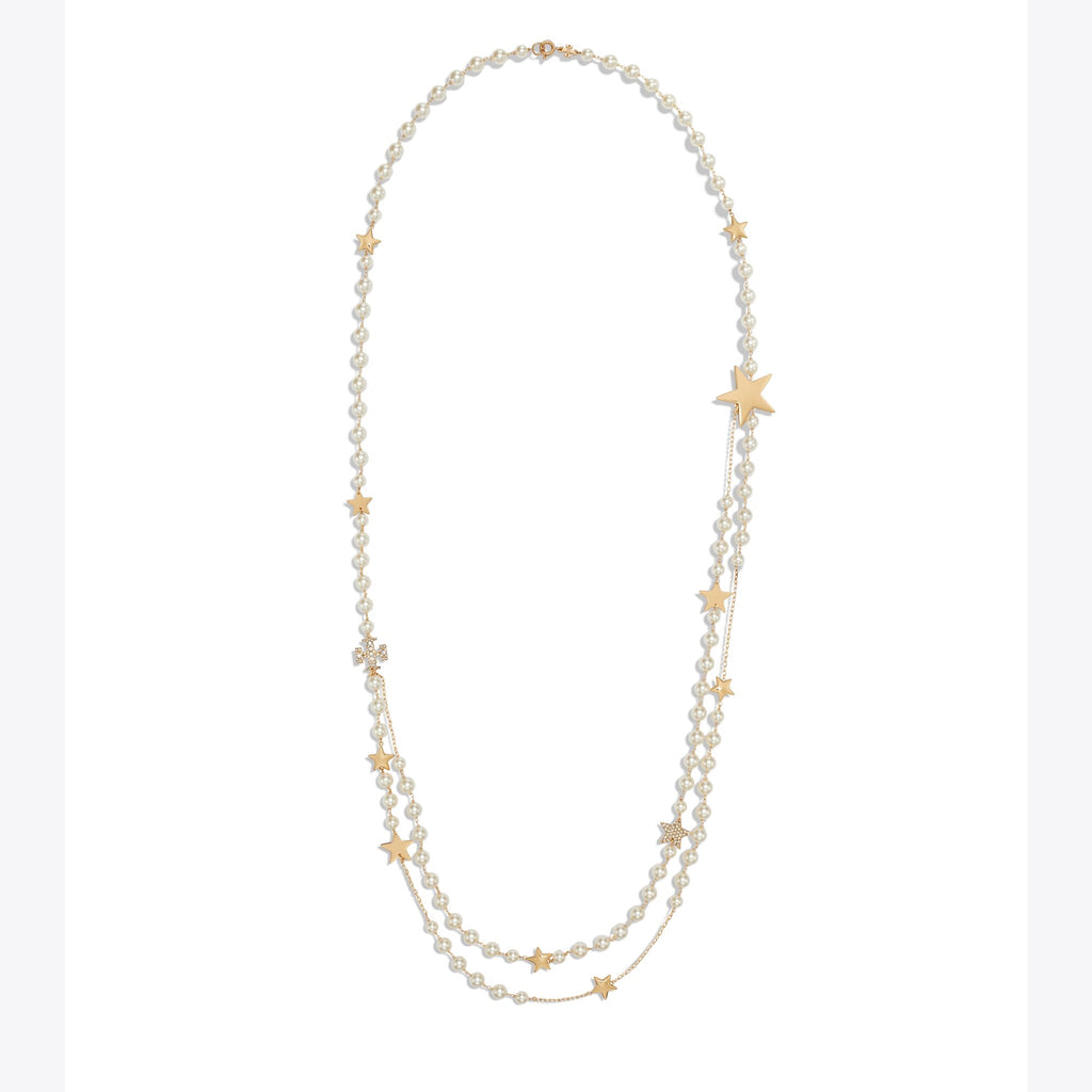 Tory Burch Moondance Long Pearl Necklace - Tory Gold / Cream / Crystal - 4