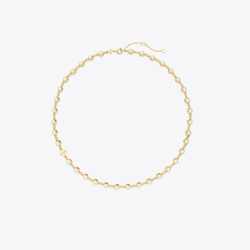 Tory Burch Moondance Pearl Necklace - Light Brass / Pearl