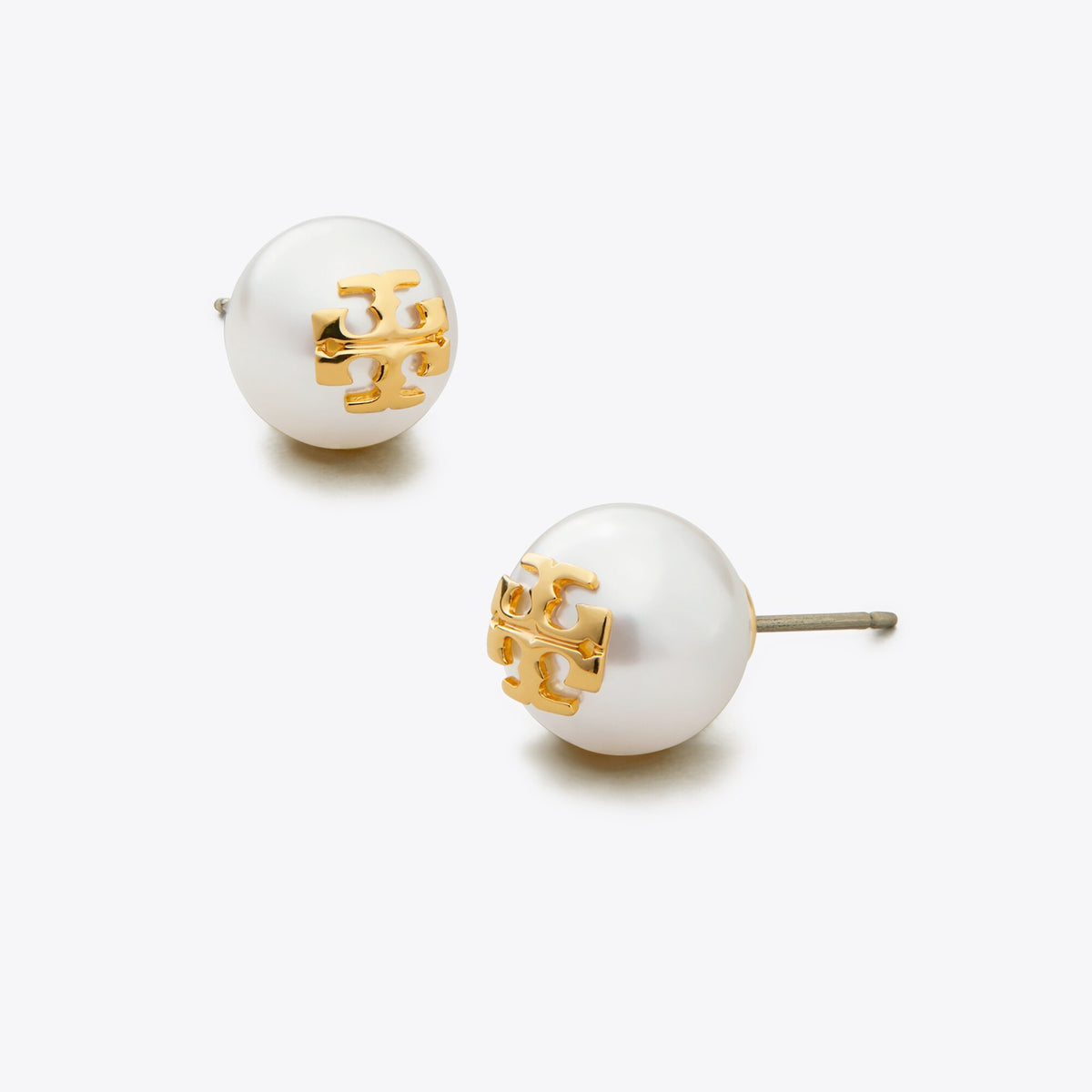 Tory Burch Moondance Pearl Stud Earrings - Ivory/Tory Gold - 2