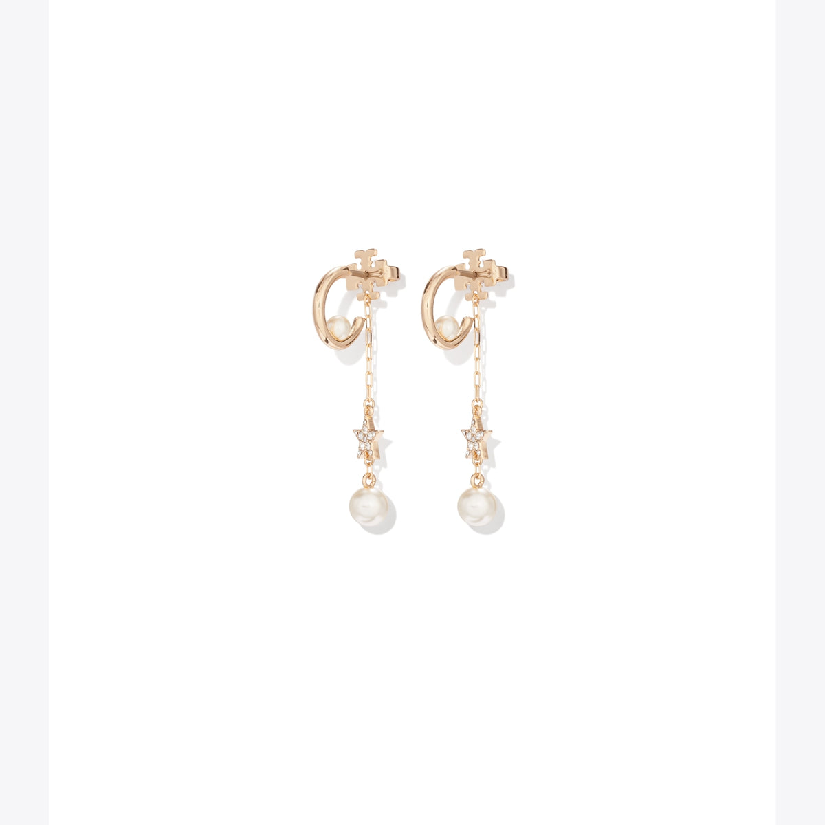 Tory Burch Moondance Star Pearl Drop Earrings - Tory Gold / Cream - 4