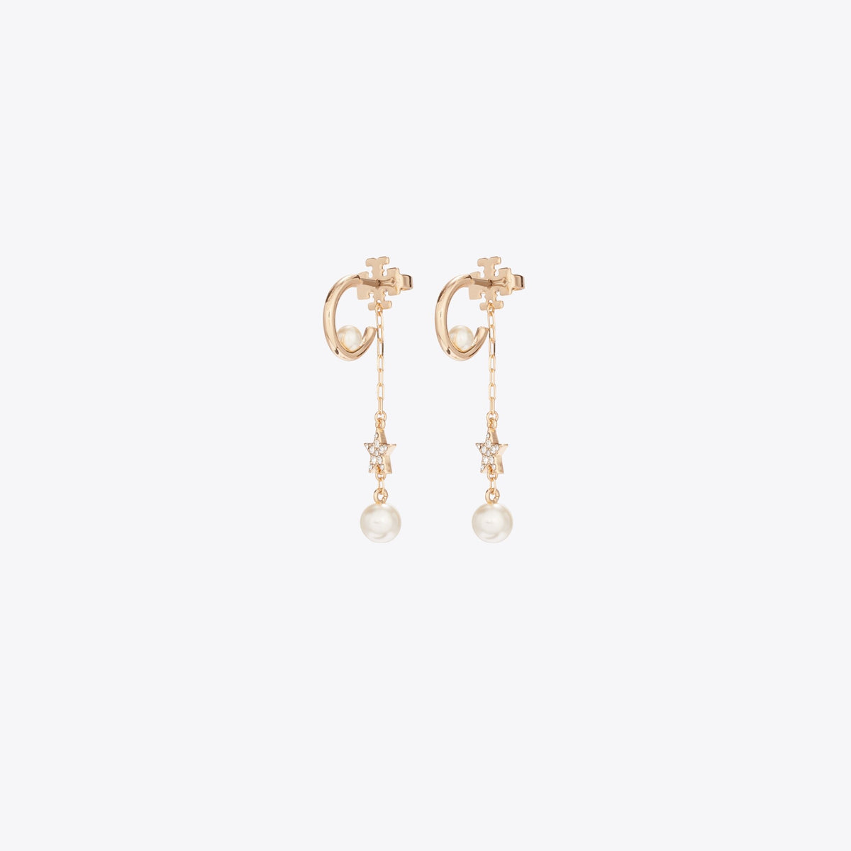 Tory Burch Moondance Star Pearl Drop Earrings - Tory Gold / Cream
