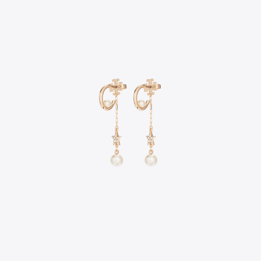 Tory Burch Moondance Star Pearl Drop Earrings