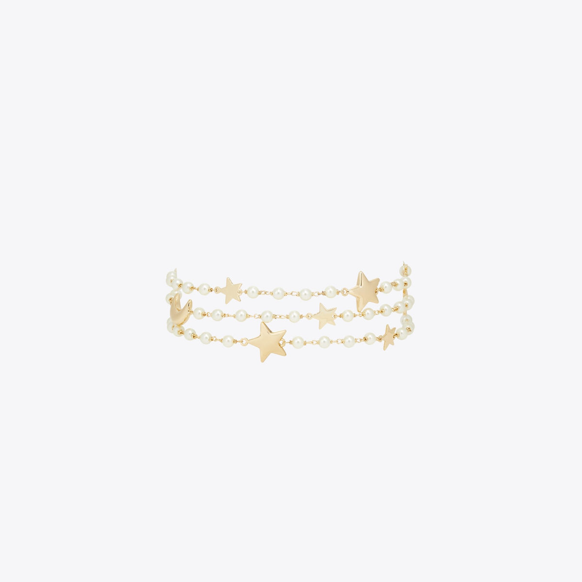 Tory Burch Moondance Triple Strand Bracelet - Tory Gold / Cream