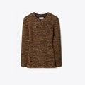 Tory Burch Nylon and Viscose Marled Sweater - Dark Brown