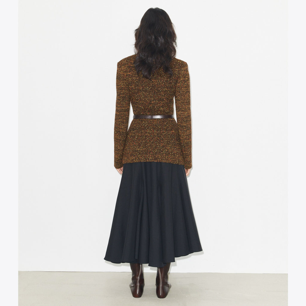 Tory Burch Nylon and Viscose Marled Sweater - Dark Brown - 5