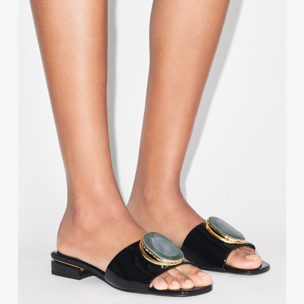 Tory Burch Patos Heeled Slide - Perfect Black - 2
