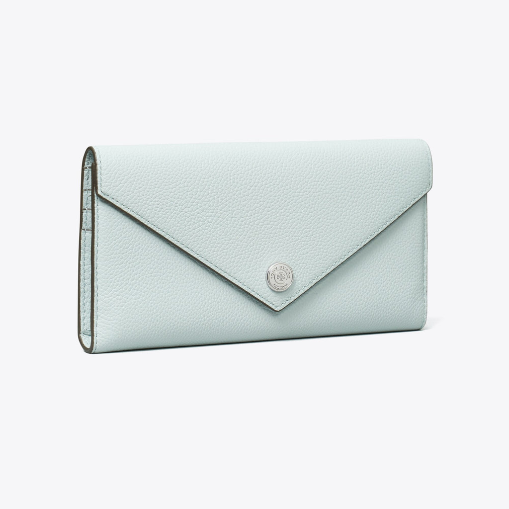 Tory Burch Pebbled Envelope Wallet - Sea