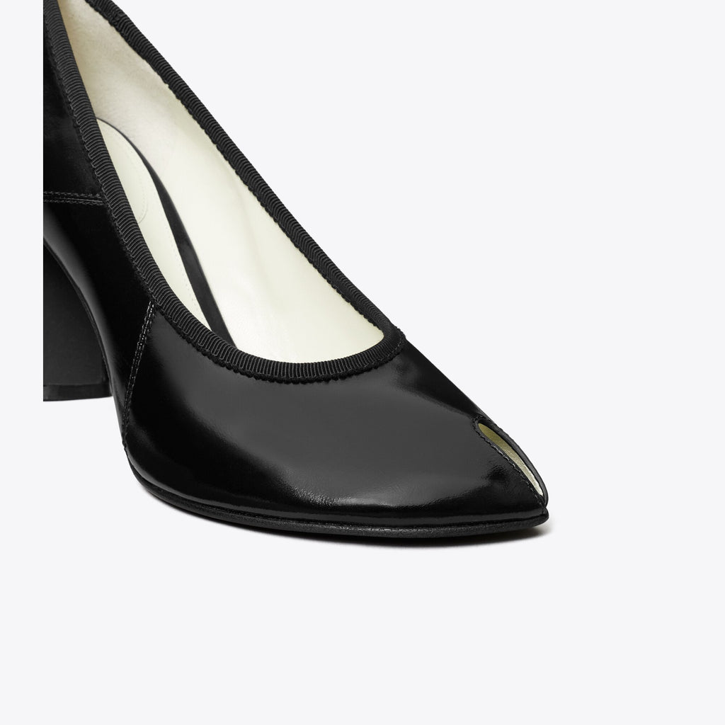 Tory Burch Peep-Toe Pump - Black - 3