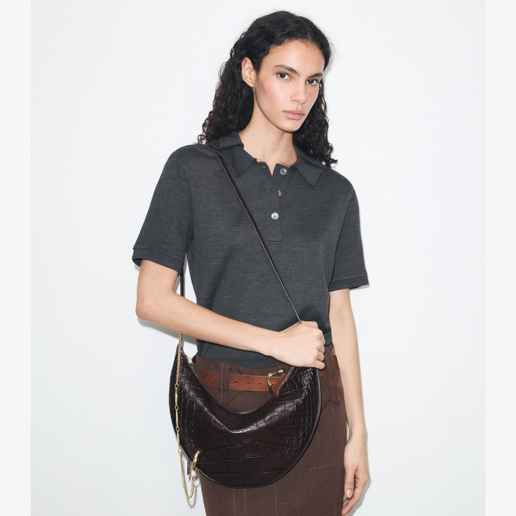 Tory Burch Pierced Croc-Embossed Crossbody Bag - Coco - 3