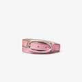 Tory Burch Pierced Embossed Croc Large Buckle Belt - Rose Sunset / Silver
