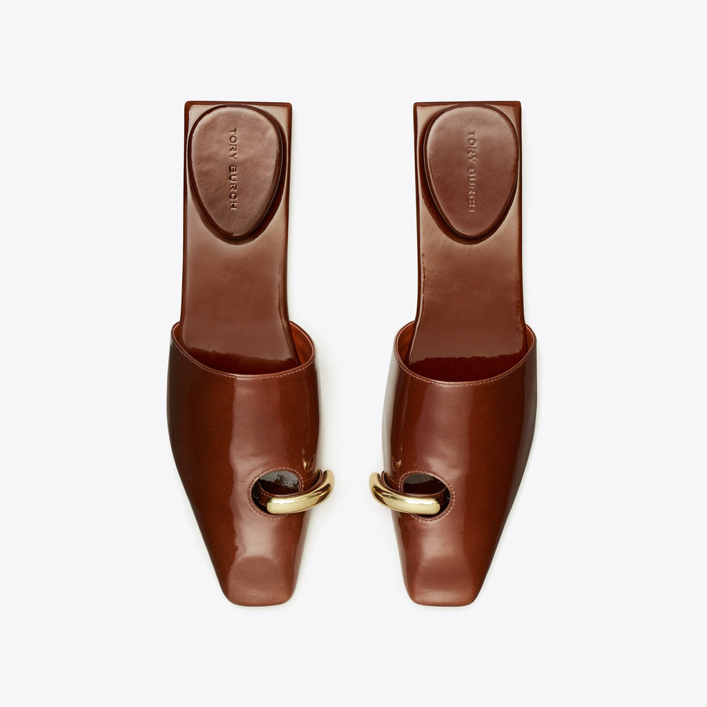 Tory Burch Pierced Mule - Russet Brown / Gold - 5