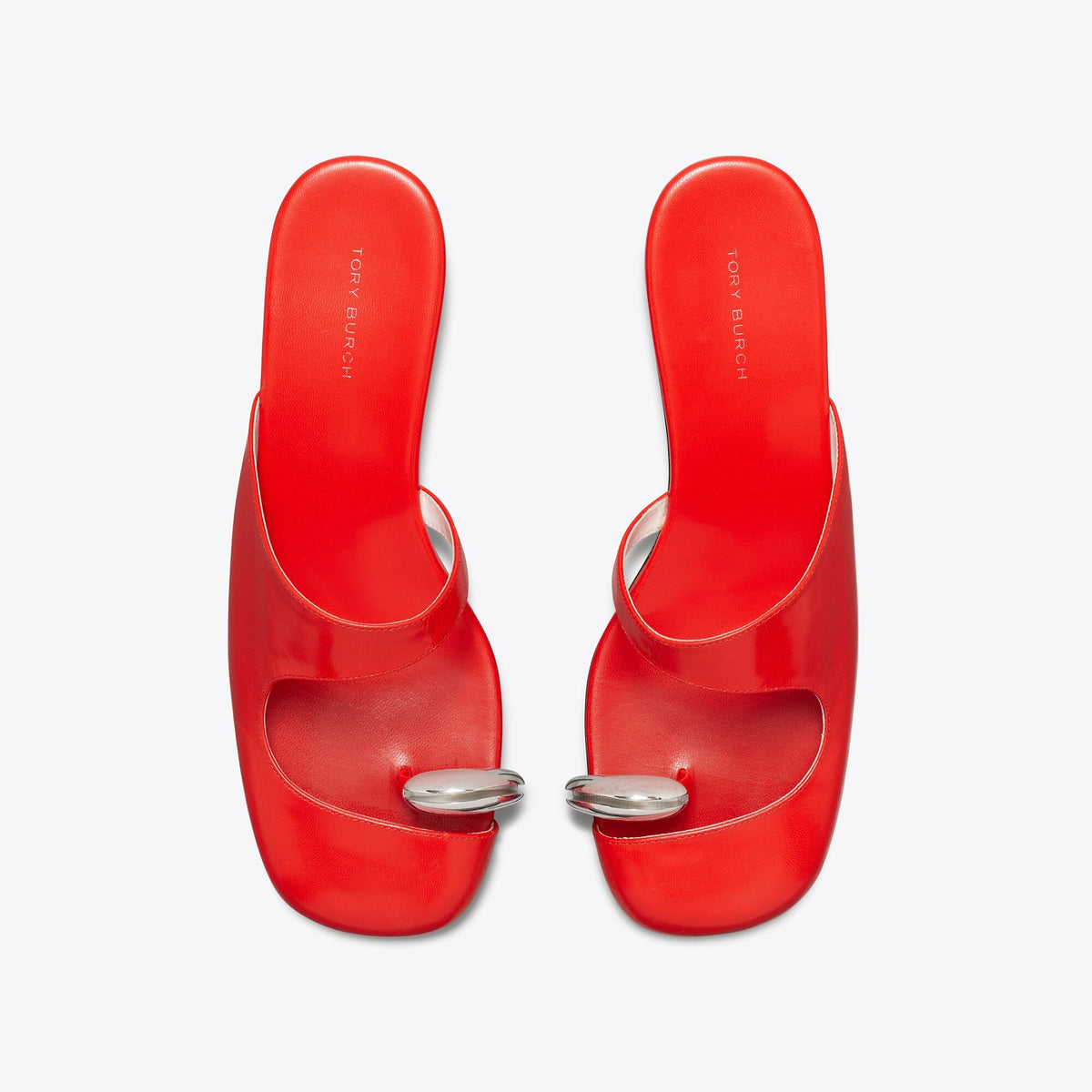 Tory Burch Pierced Mule Wedge - Blazing Red / Silver - 5