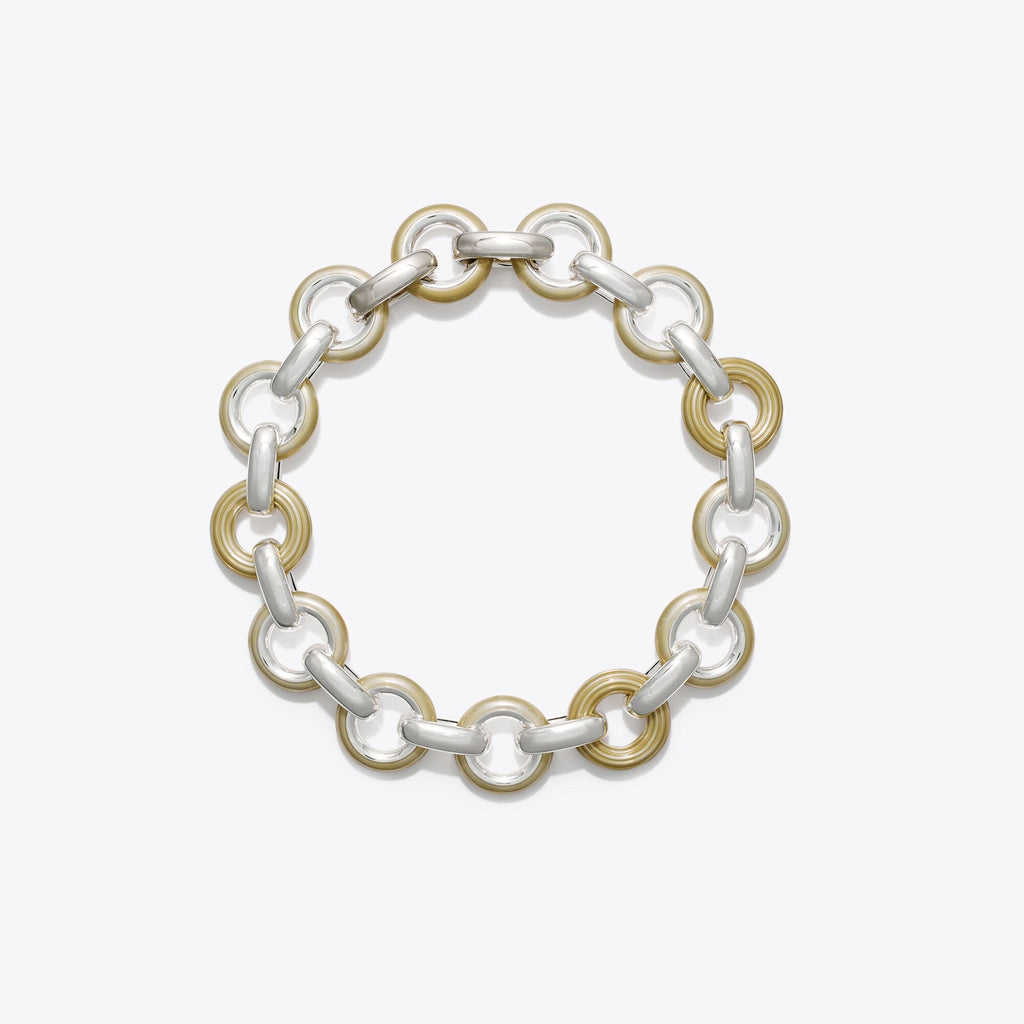 Tory Burch Pierced Necklace - Light Silver / Multi