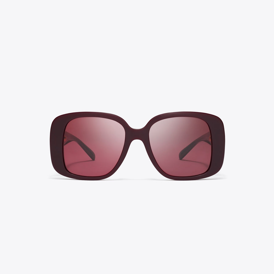 Tory Burch Pierced Oversized Square Sunglasses
