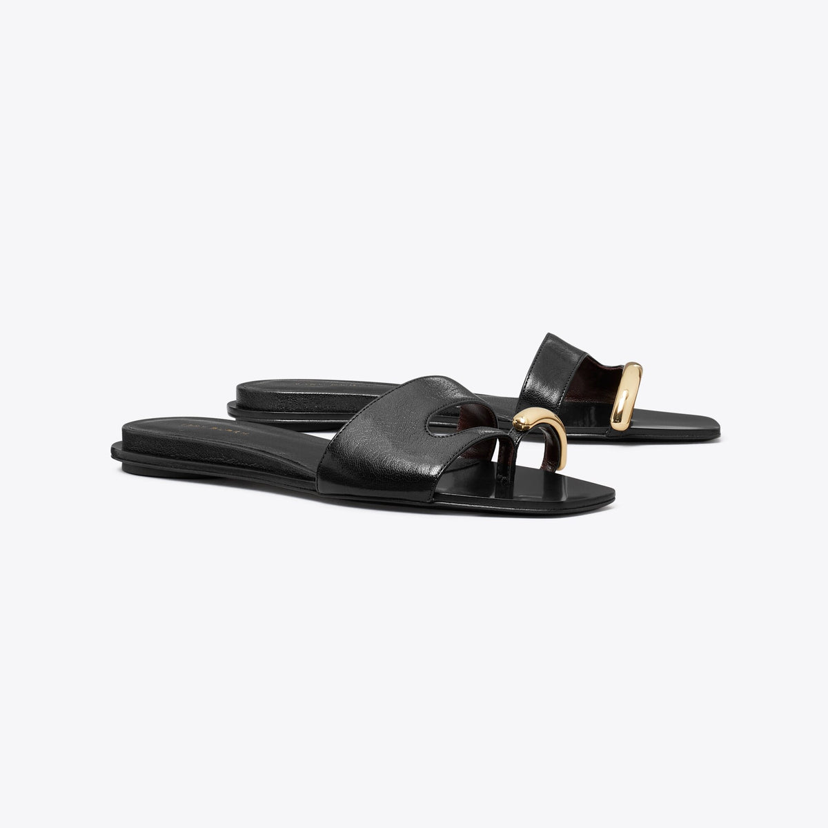 Tory Burch Pierced Slide - Perfect Black / Gold