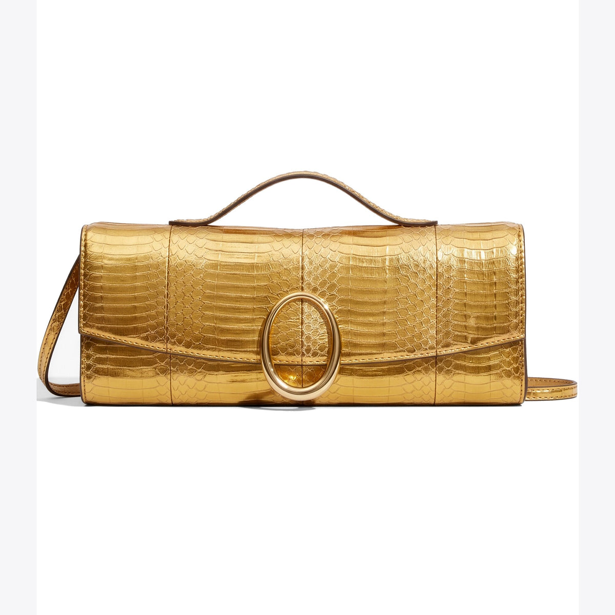 Tory Burch Pierced Snake Clutch - Gold - 7