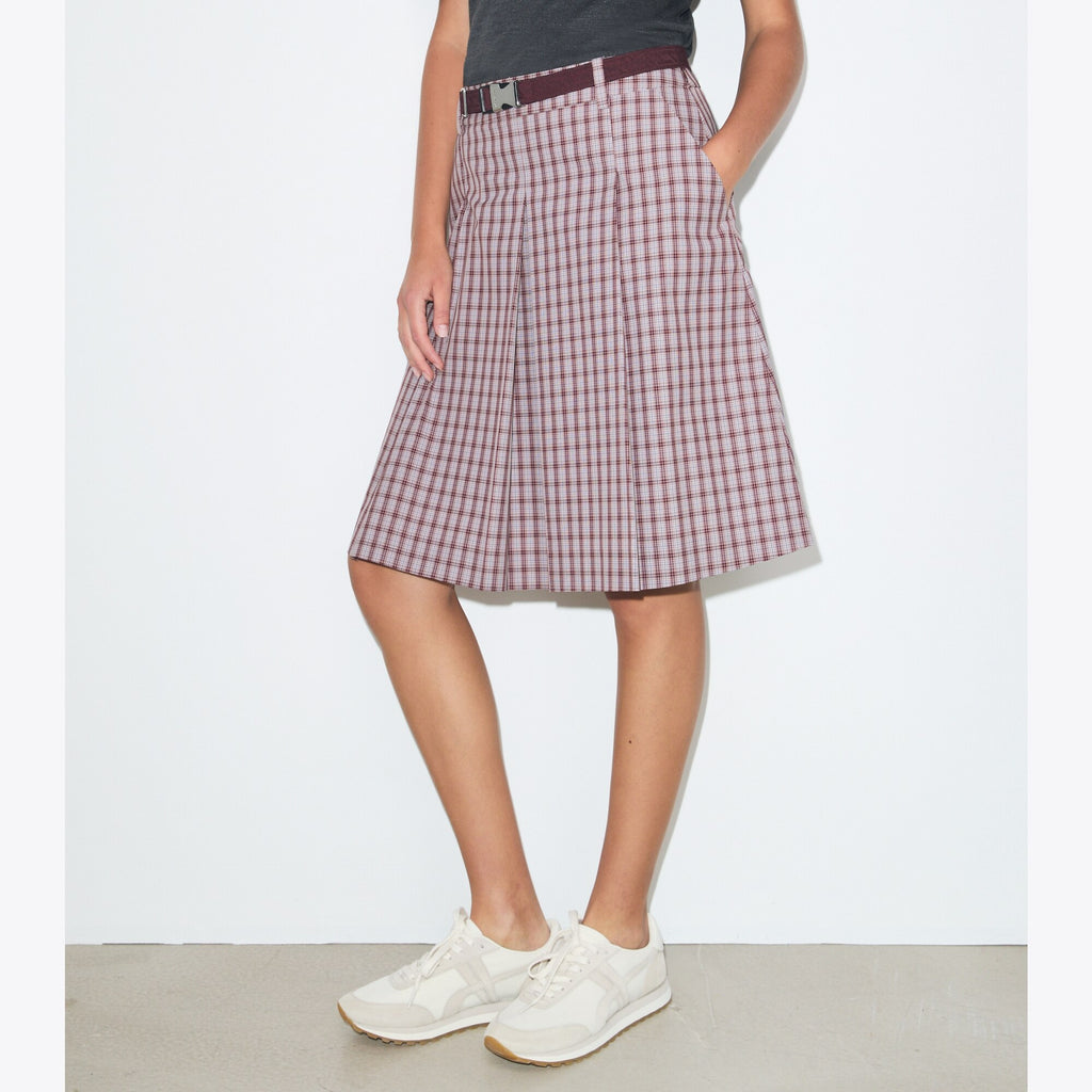 Tory Burch Plaid Golf Skirt - Burgundy Plaid - 5