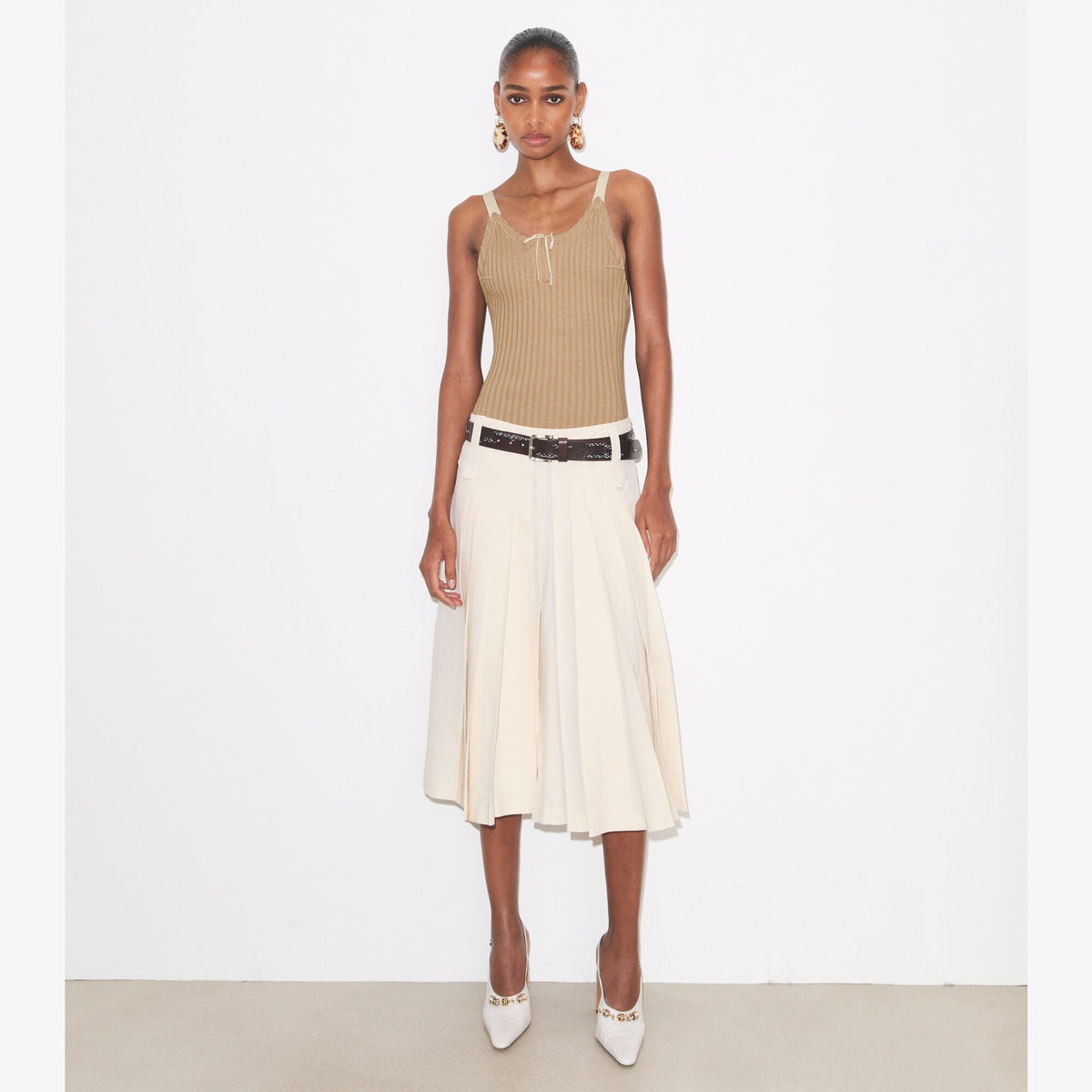 Tory Burch Pleated Skirt - Cream - 2