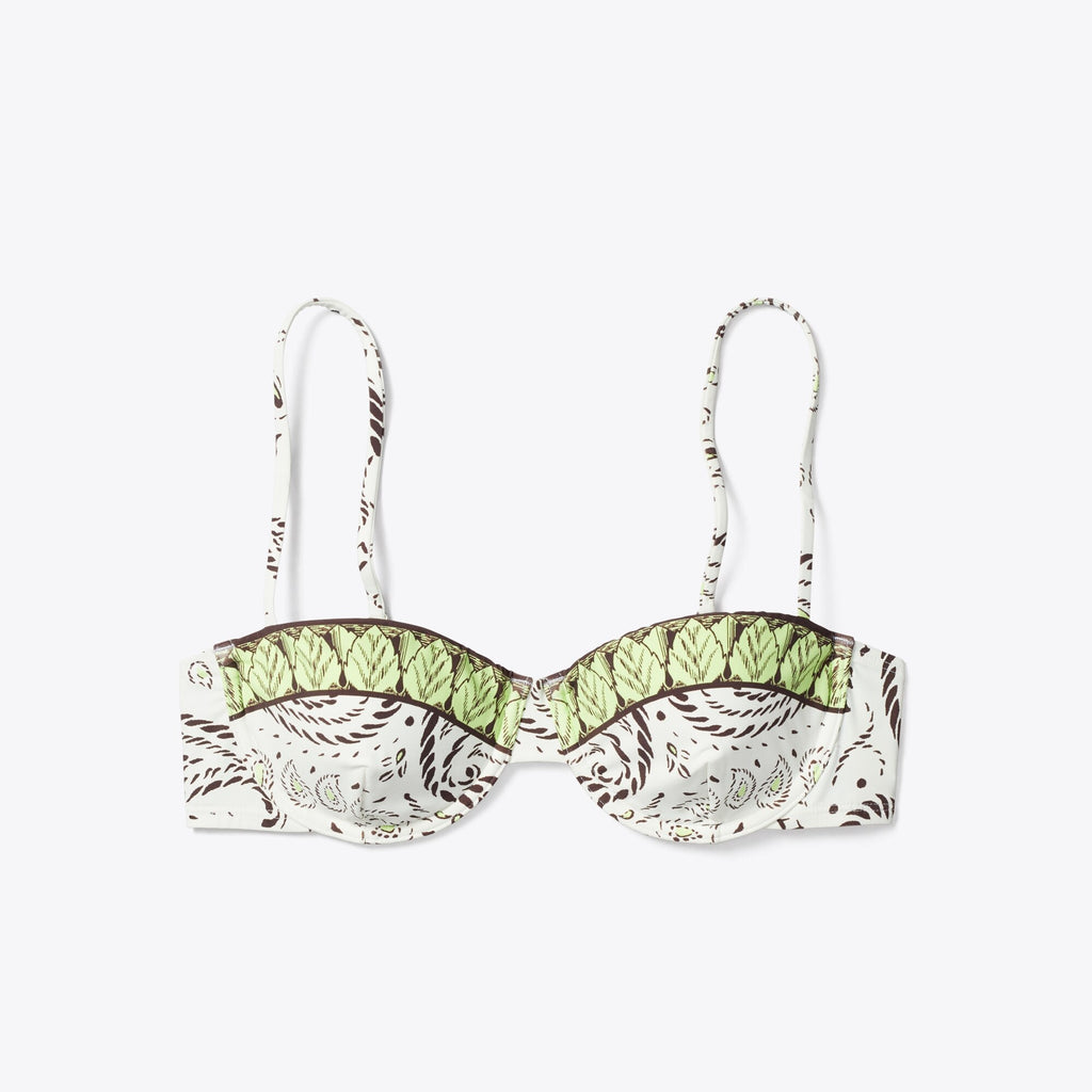 Tory Burch Printed Underwire Bikini Top - Mint Cockatoo
