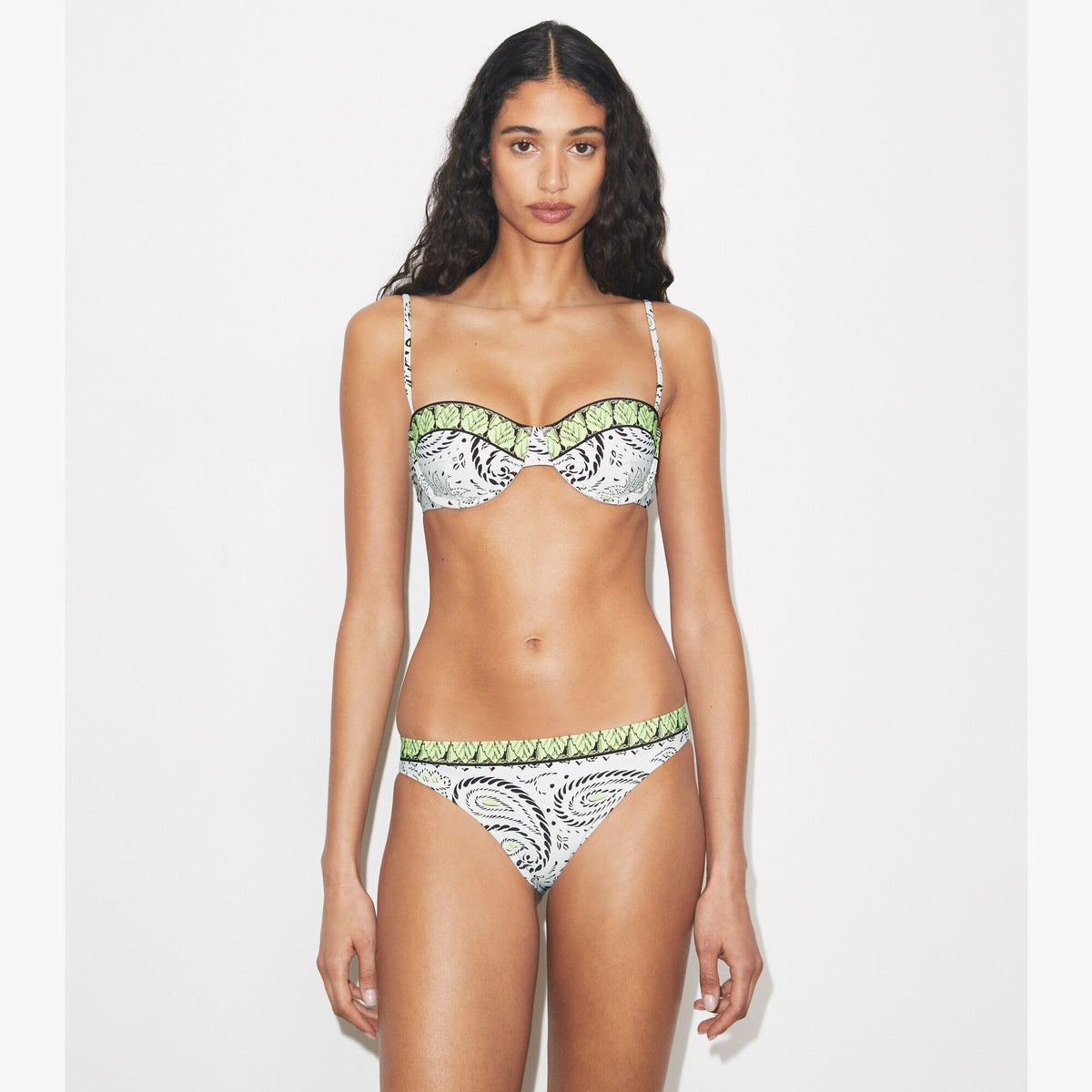 Tory Burch Printed Underwire Bikini Top - Mint Cockatoo - 2