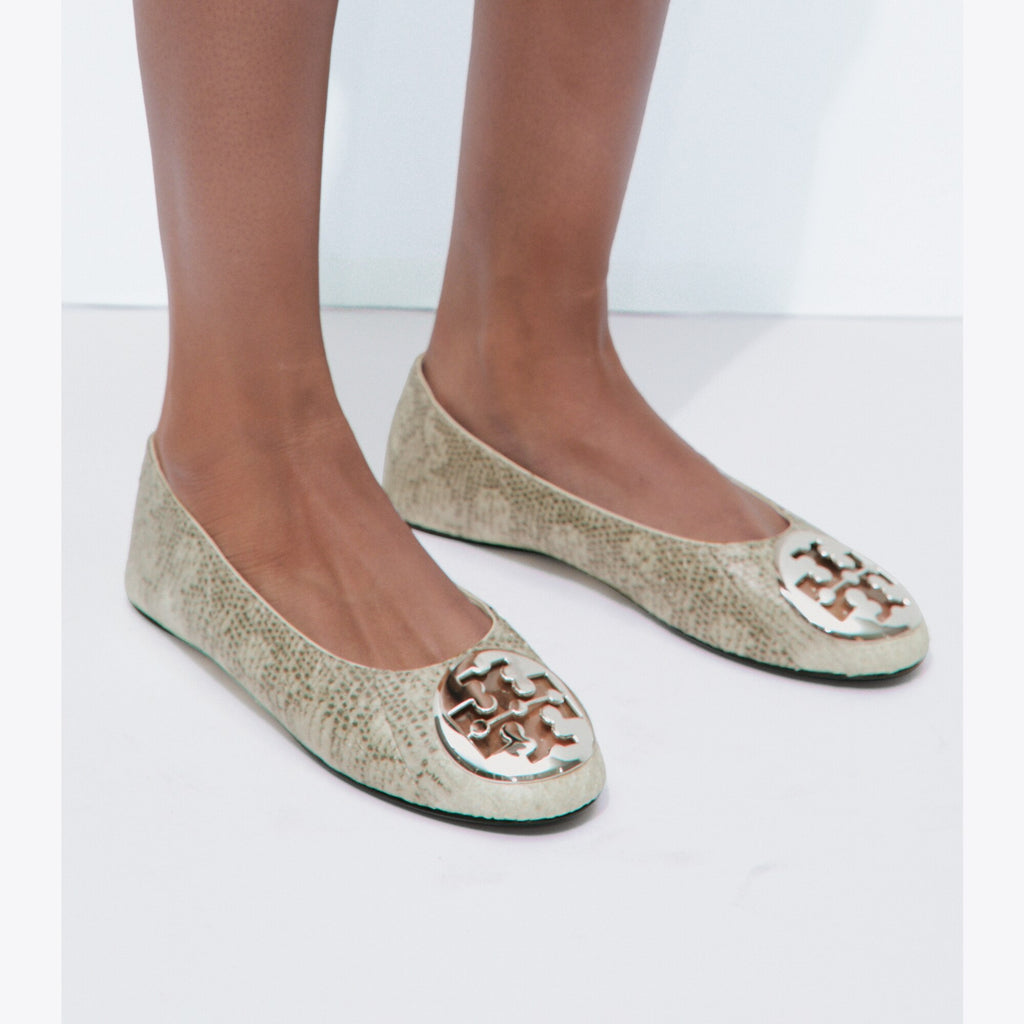 Tory Burch Reva Ballet - Lizard Snakeskin / Silver - 2