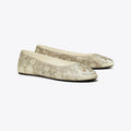 Tory Burch Reva Ballet - Lizard Snakeskin / Silver