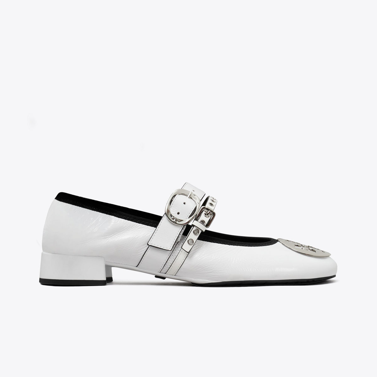 Tory Burch Reva Punk Heeled Ballet - Cirrus Cloud / Silver - 7