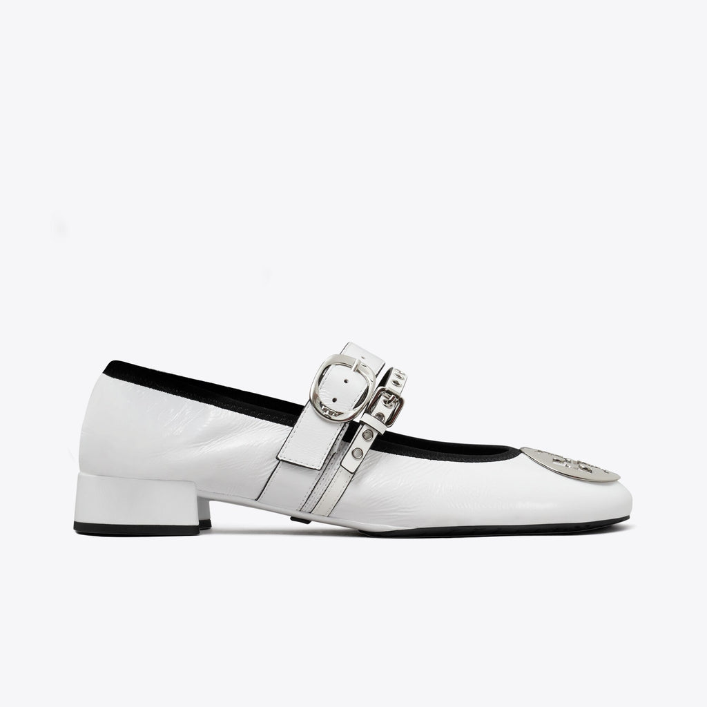 Tory Burch Reva Punk Heeled Ballet - Cirrus Cloud / Silver - 7