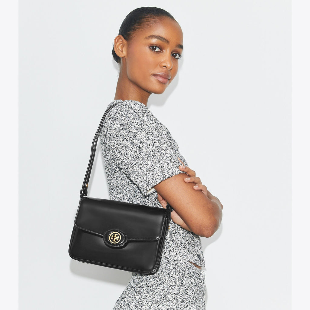 Tory Burch Robinson Spazzolato Shoulder Bag - Dark Sienna - 2