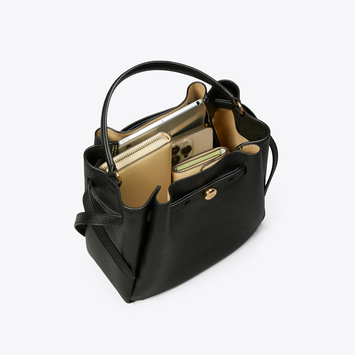 Tory Burch Romy Croc-Embossed Bucket Bag - Ginger Leaf - 4