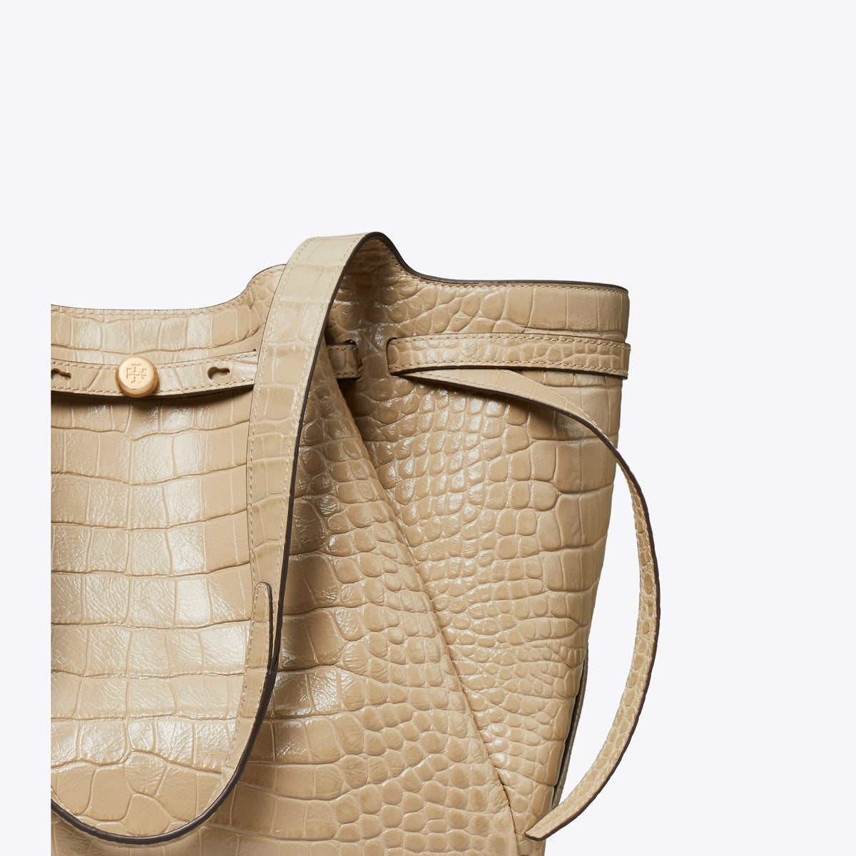 Tory Burch Romy Croc-Embossed Tote - Light Hickory - 4