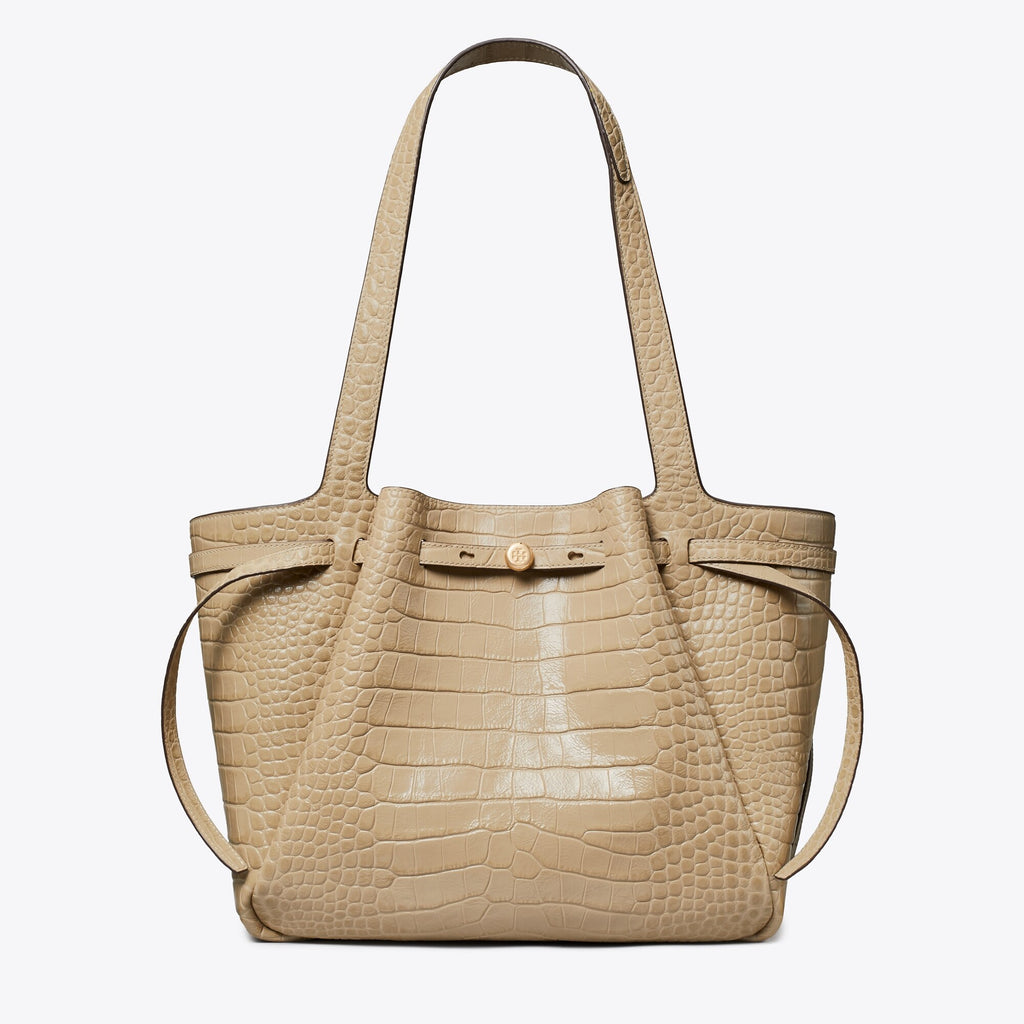 Tory Burch Romy Croc-Embossed Tote - Light Hickory - 3