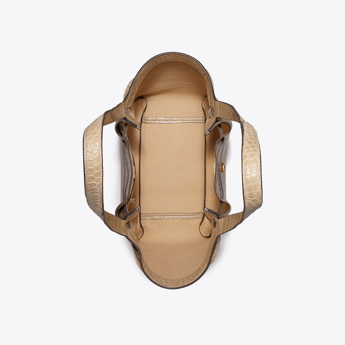 Tory Burch Romy Croc-Embossed Tote - Light Hickory - 5