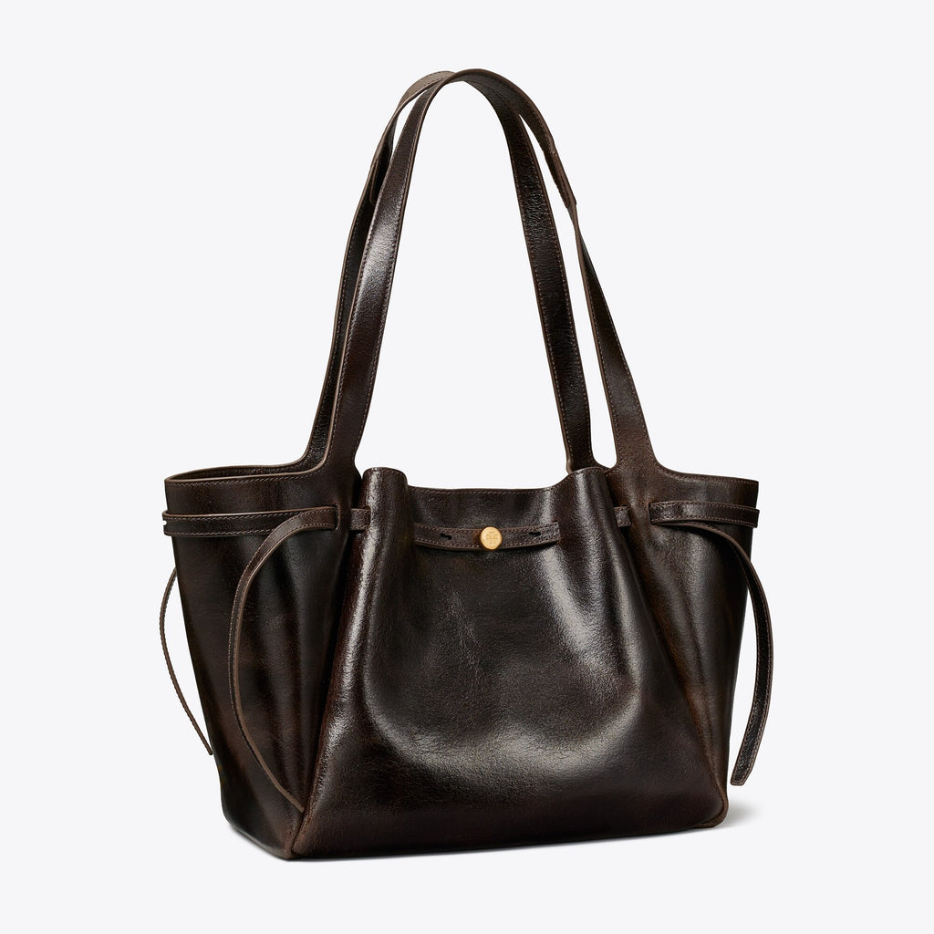 Tory Burch Romy Distressed Tote - Dark Brown