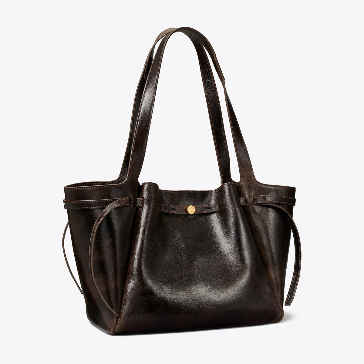 Tory Burch Romy Distressed Tote - Dark Brown